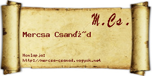 Mercsa Csanád névjegykártya